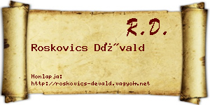 Roskovics Dévald névjegykártya